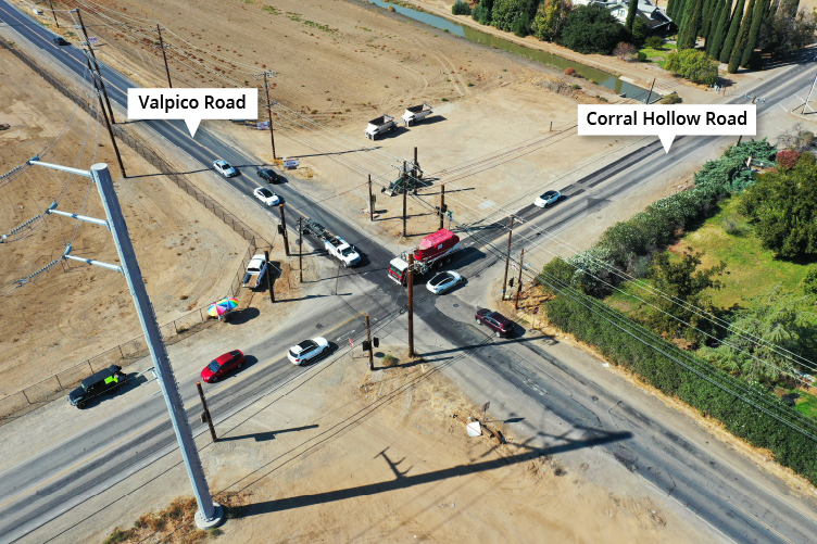 drone footage of cross section